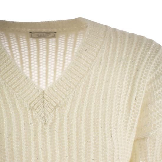 Peserico PESERICO Women Sweater A99562F05 WHITE Size M / US 6-8 / IT 42-44 - 4 Thumbnail