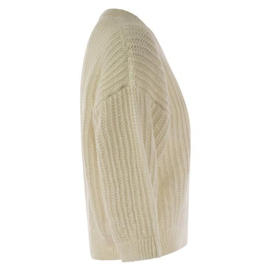Peserico PESERICO Women Sweater A99562F05 WHITE Size M / US 6-8 / IT 42-44 - 3 Thumbnail