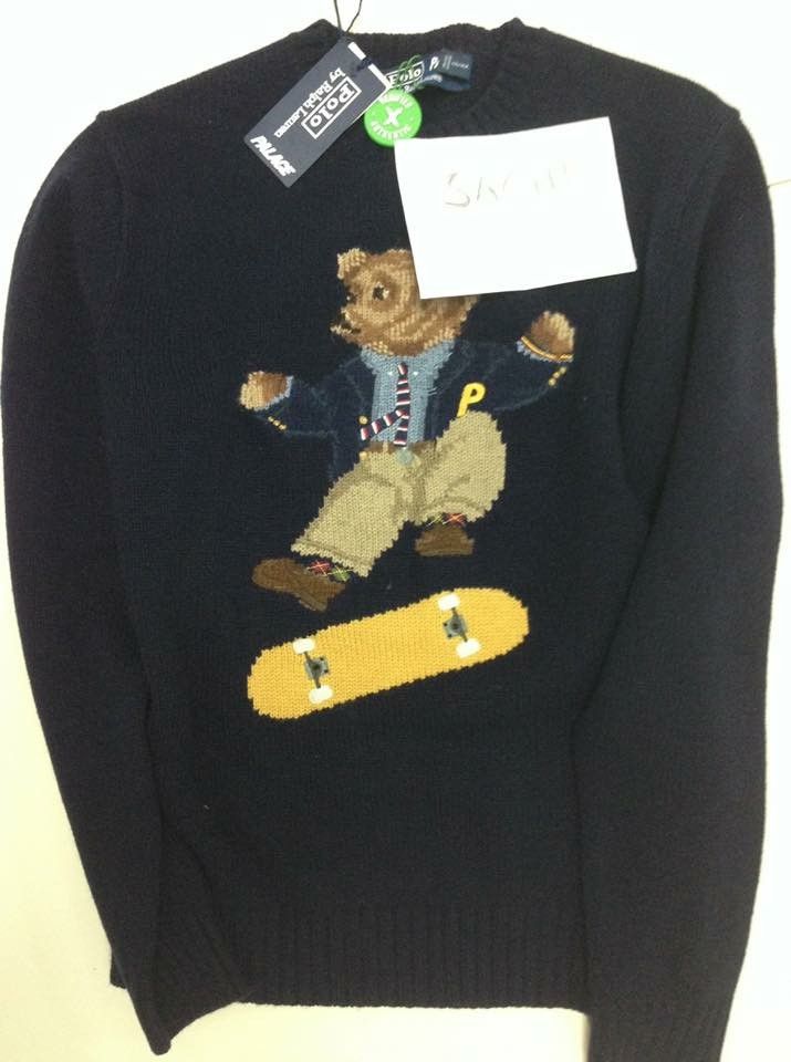 Palace Polo Ralph Lauren Ralph Lauren PALACE RALPH LAUREN SKATE POLO BEAR SWEATER AVIATOR NAVY Grailed