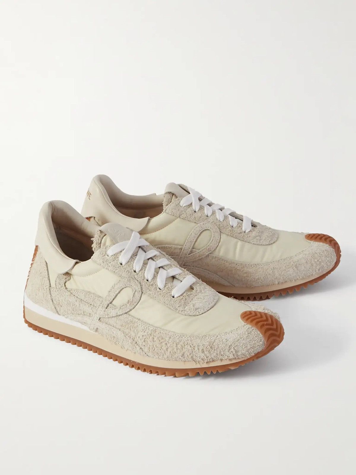 Loewe Flow Runner Leather-Trimmed Brushed-Suede and Nylon Sneakers Size US 5 / IT 35 - 2 Thumbnail