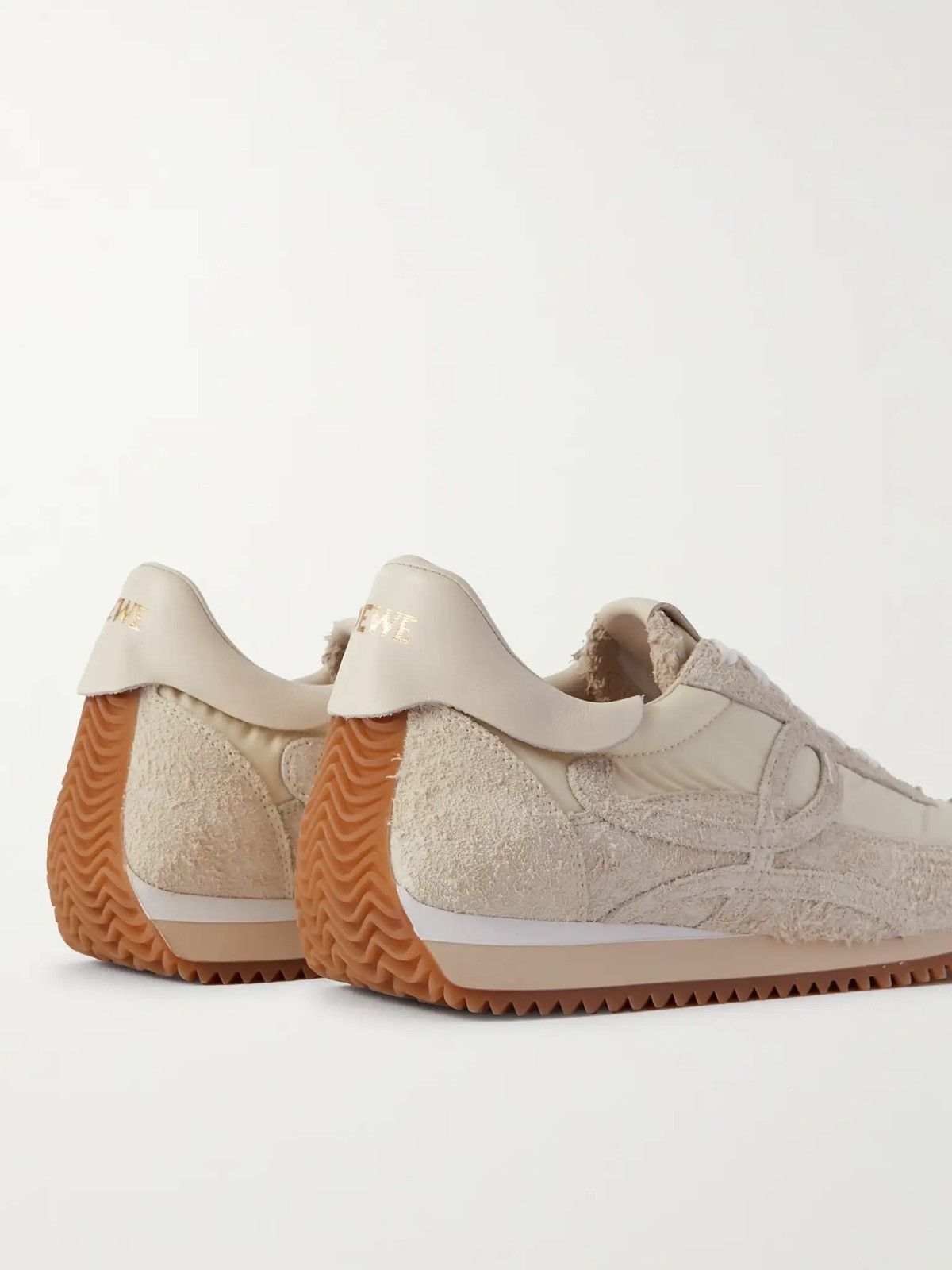 Loewe Flow Runner Leather-Trimmed Brushed-Suede and Nylon Sneakers Size US 11 / IT 41 - 3 Thumbnail
