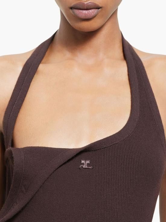 ワンピース COURREGES Women Long Skirts 424MRO484FI00011983 Brown COURREGES Women Mid Skirts 424MRO484 FI00011983 Brown