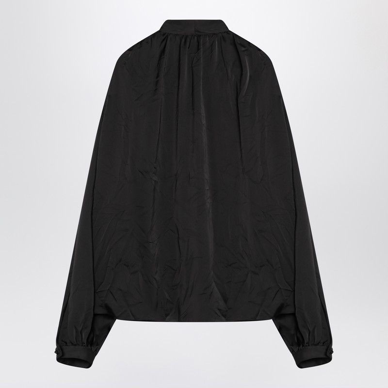 Balenciaga Balenciaga Black Satin Blouse With Bow Size S / US 4 / IT 40 - 2 Thumbnail
