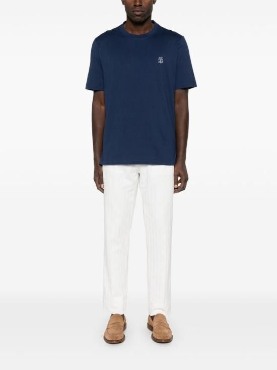 Brunello Cucinelli BRUNELLO CUCINELLI Men T-Shirts M0B138440 C2443 Blue Size US XL / EU 56 / 4 - 4 Thumbnail