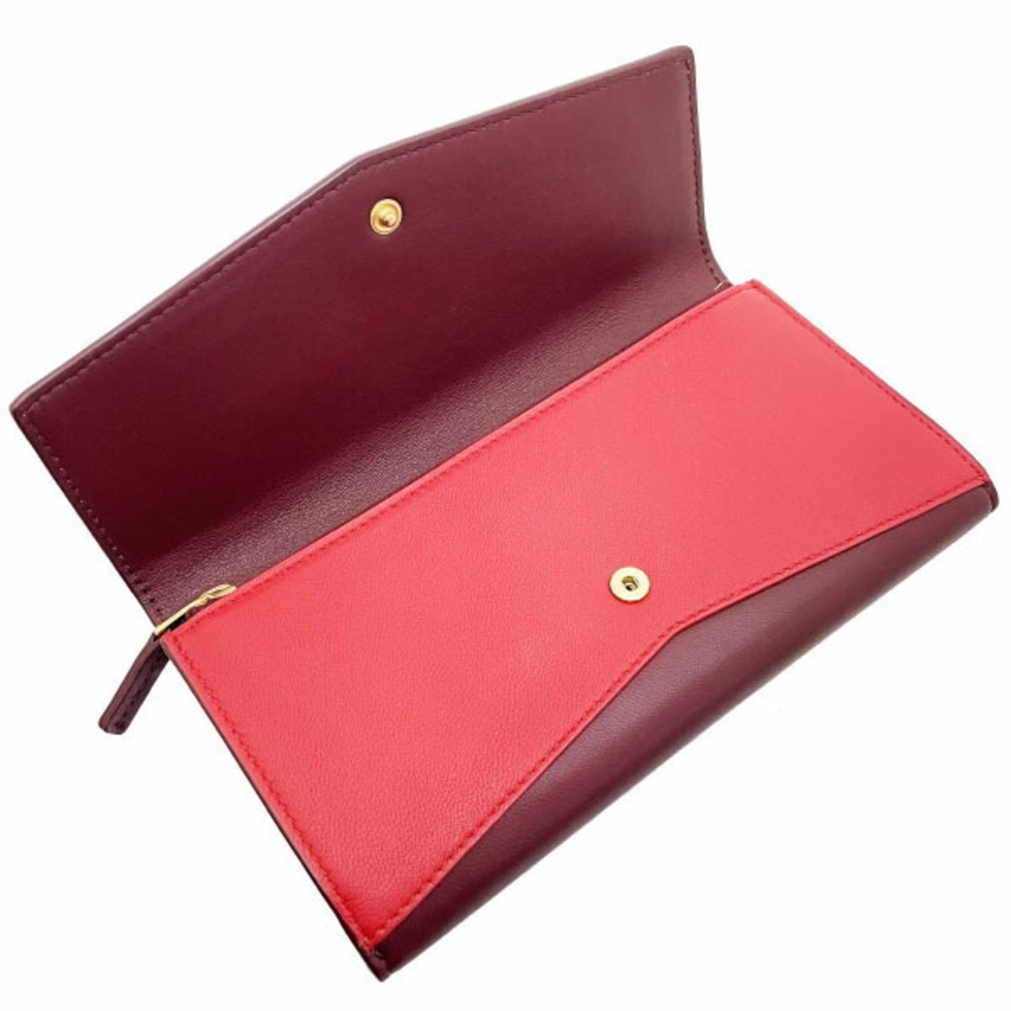 Bottega Veneta Bottega Veneta Bicolor Bi-fold Long Wallet Leather Bordeaux Red 608260 BOTTEGA VENETA ATAR-14142 Size ONE SIZE - 6 Thumbnail