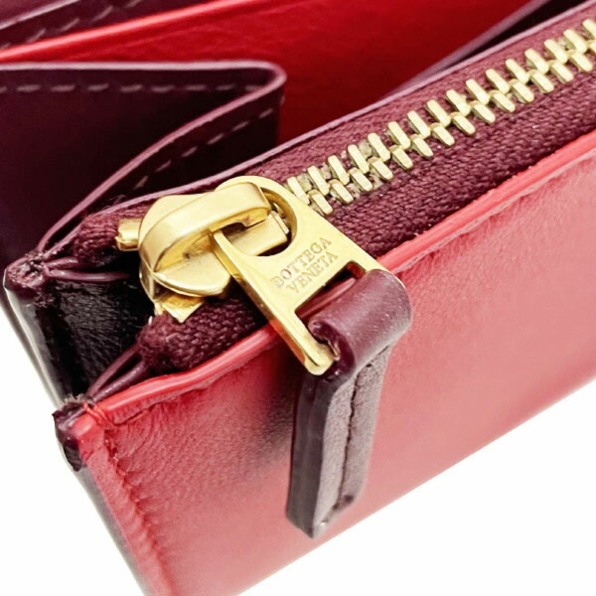 Bottega Veneta Bottega Veneta Bicolor Bi-fold Long Wallet Leather Bordeaux Red 608260 BOTTEGA VENETA ATAR-14142 Size ONE SIZE - 9 Thumbnail