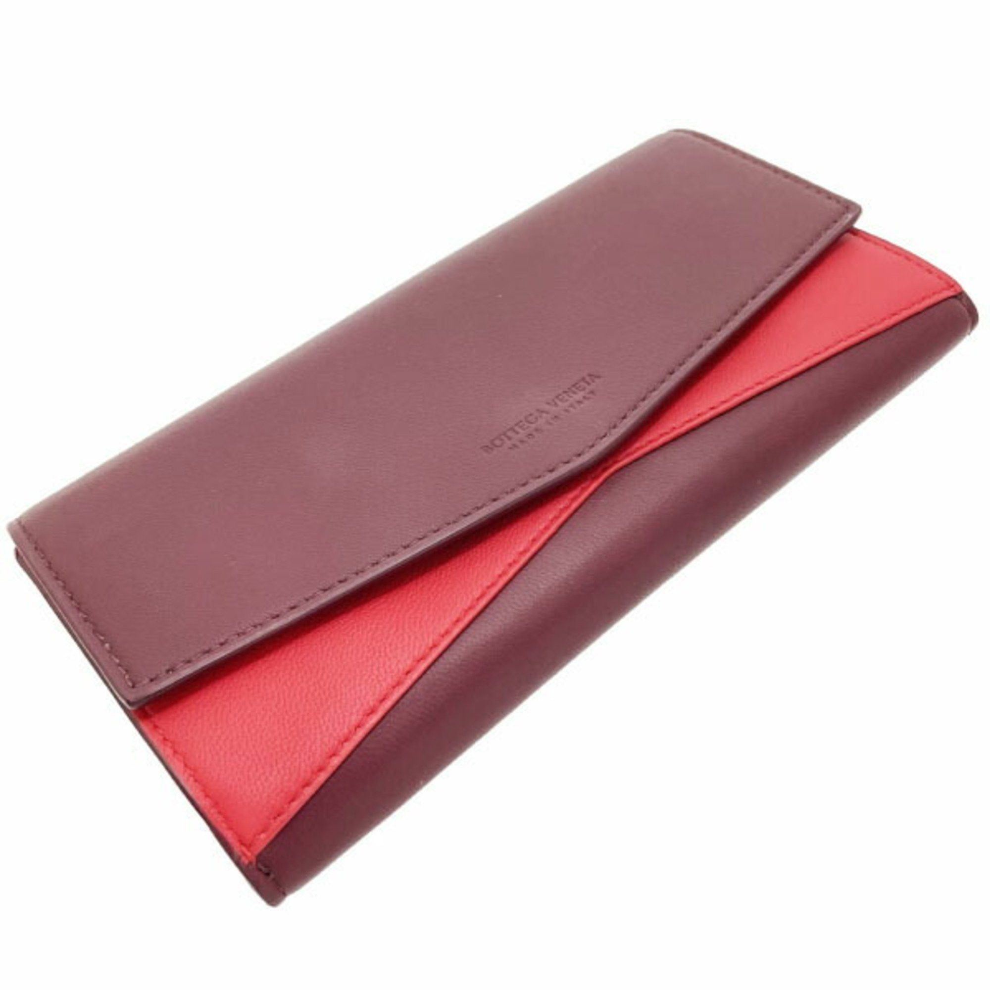 Bottega Veneta Bottega Veneta Bicolor Bi-fold Long Wallet Leather Bordeaux Red 608260 BOTTEGA VENETA ATAR-14142 Size ONE SIZE - 4 Thumbnail