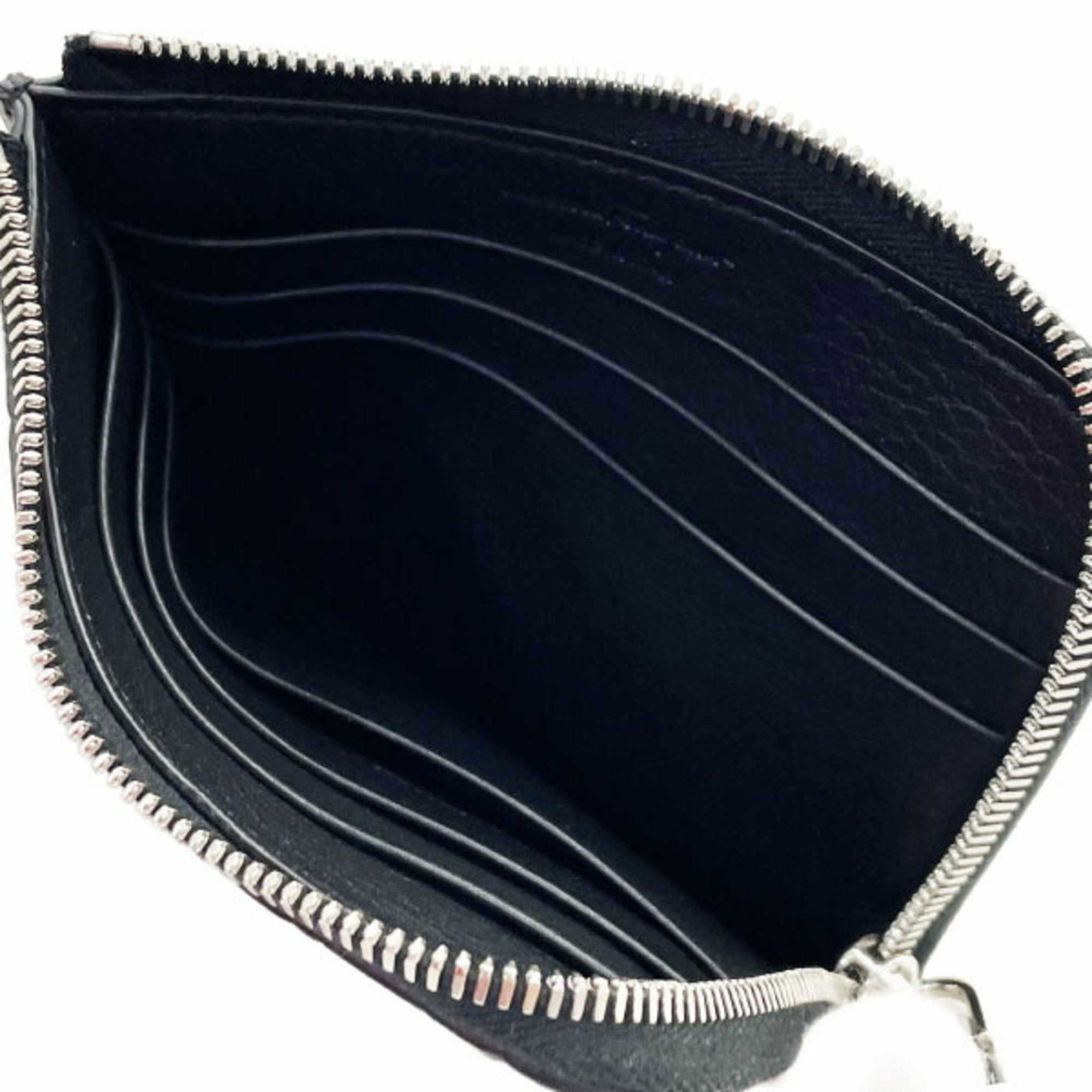 Salvatore Ferragamo Salvatore Ferragamo Gancini L-shaped compact wallet leather gray black 66 1081 card holder coin purse AA-13317 Size ONE SIZE - 6 Thumbnail