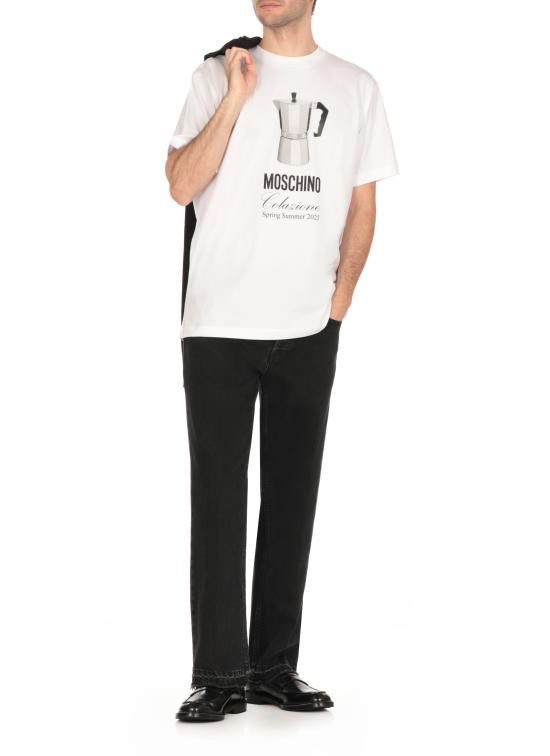 Moschino MOSCHINO Men T-Shirts 0706 02411001 White Size US L / EU 52-54 / 3 - 2 Thumbnail