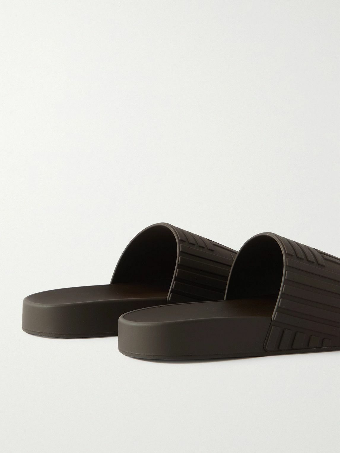 Bottega Veneta Slider Rubber Sandals in Brown Size US 12 / EU 45 - 3 Thumbnail