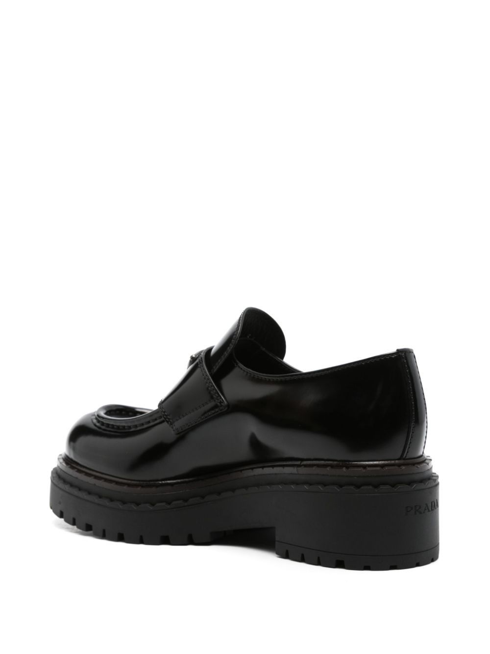 Prada Double Chocolate Patent Leather Loafers Size US 6.5 / IT 36.5 - 4 Thumbnail