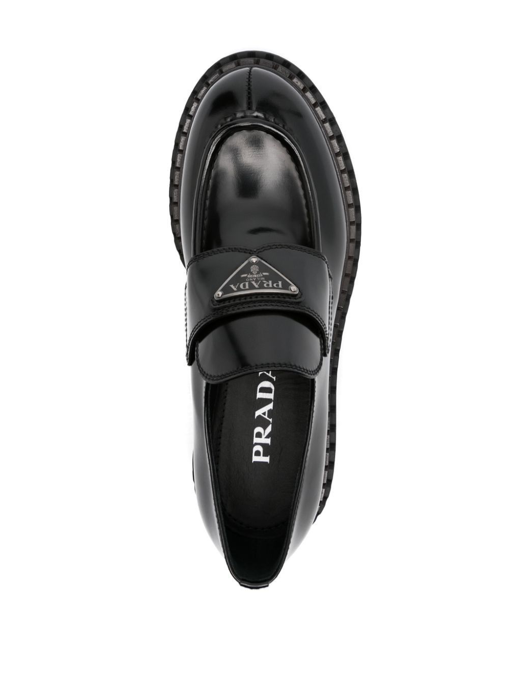 Prada Double Chocolate Patent Leather Loafers Size US 6.5 / IT 36.5 - 2 Thumbnail
