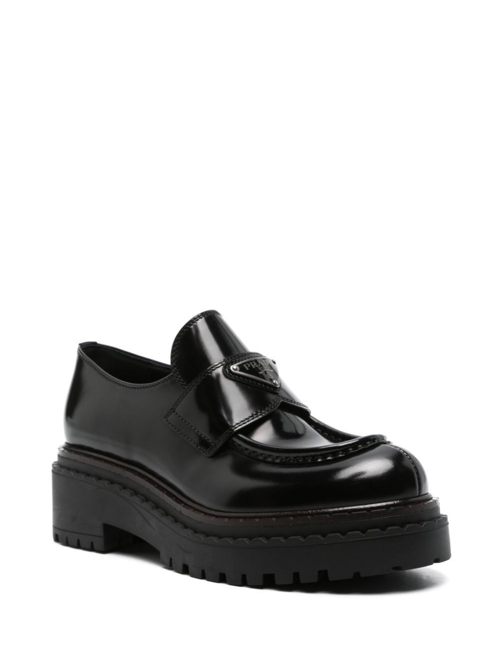 Prada Double Chocolate Patent Leather Loafers Size US 9 / IT 39 - 3 Thumbnail