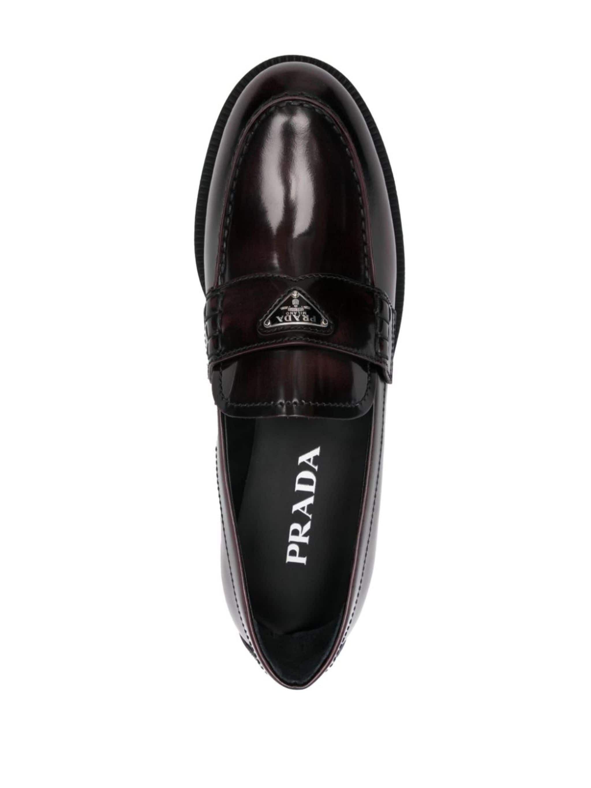 Prada Enamel Triangle Logo Loafers Size US 5 / IT 35 - 4 Thumbnail