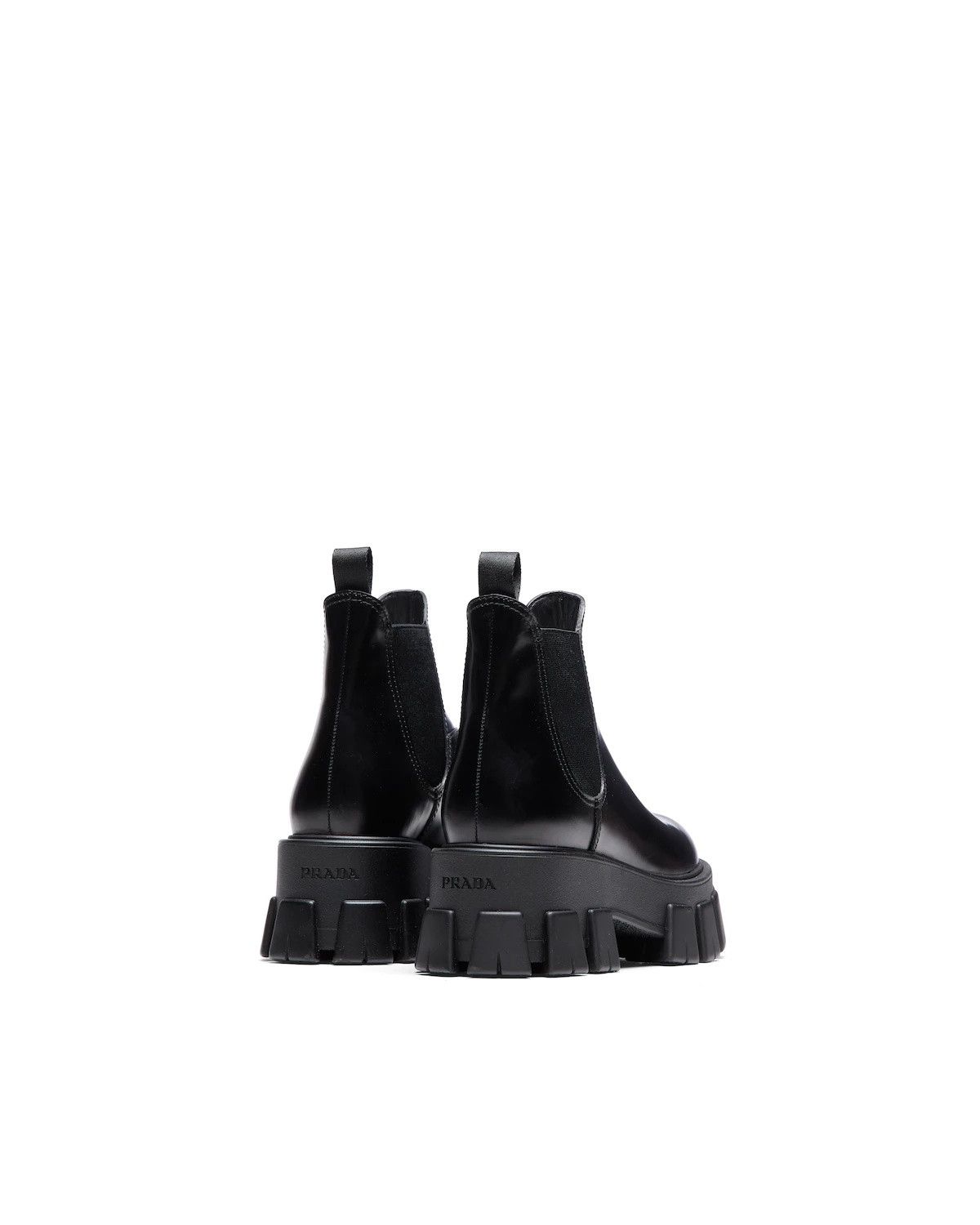 Prada Monolith Brushed Leather Chelsea Boots Size US 7 / IT 37 - 4 Thumbnail