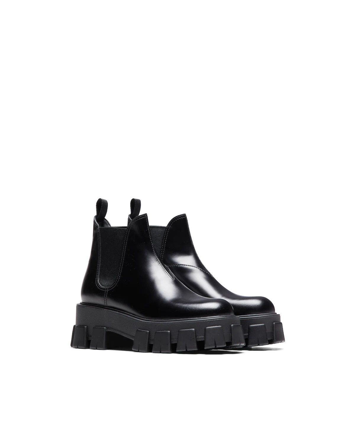 Prada Monolith Brushed Leather Chelsea Boots Size US 8 / IT 38 - 2 Thumbnail