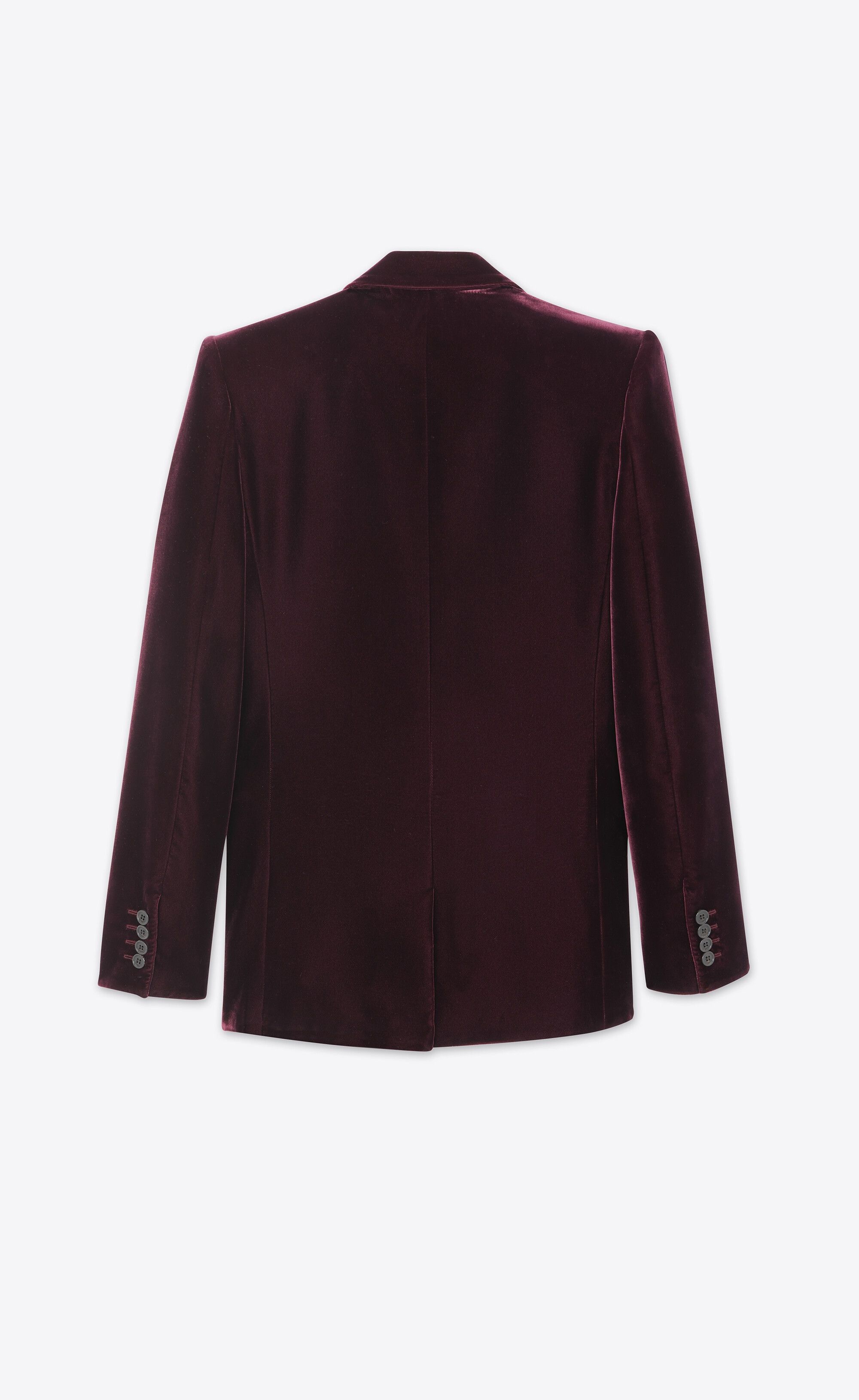 Saint Laurent Paris double-breast jacket in cotton velvet burgundy Size US XS / EU 42 / 0 - 2 Thumbnail