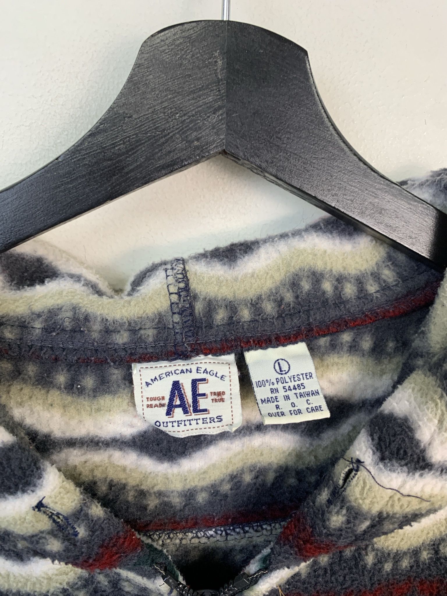 Other Vintage Fleece 1990s All Over Striped Zip Hooded Fleece Sweatshirt Size L Size US L / EU 52-54 / 3 - 2 Thumbnail