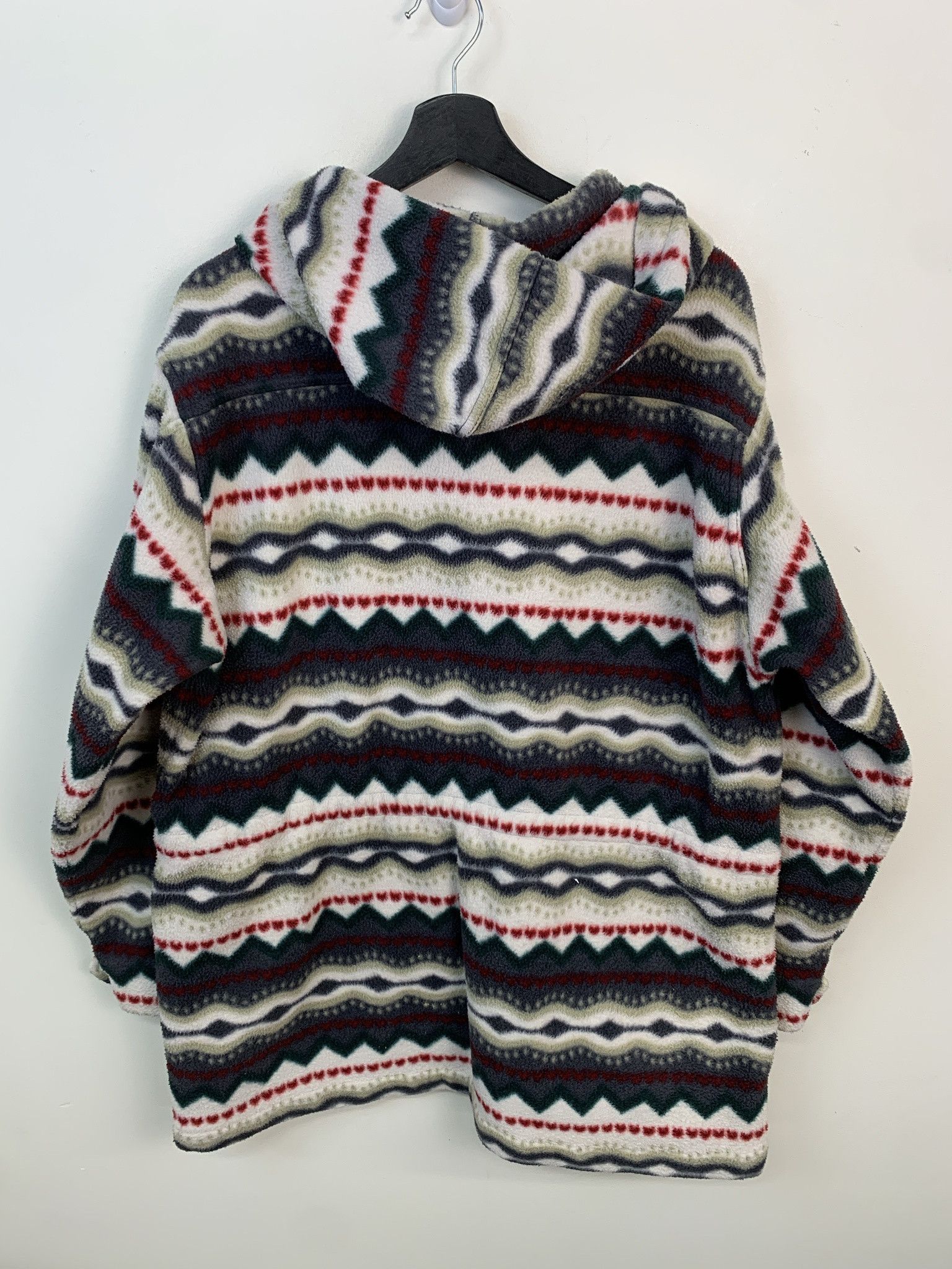 Other Vintage Fleece 1990s All Over Striped Zip Hooded Fleece Sweatshirt Size L Size US L / EU 52-54 / 3 - 3 Thumbnail