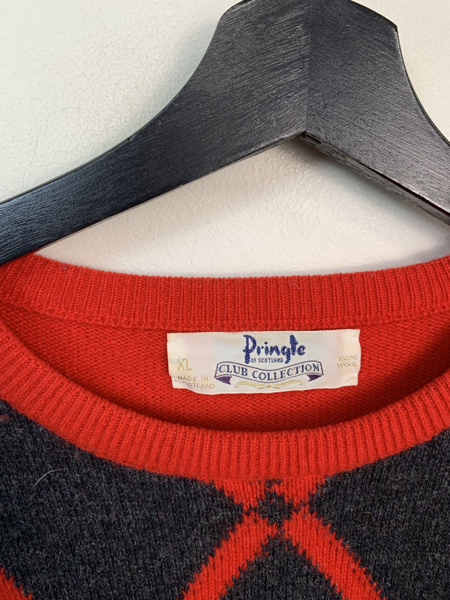 Other Vintage Sweater 1990s Knit Pringle Grey Fence Red Knit Sweater Size XL Size US XL / EU 56 / 4 - 2 Thumbnail
