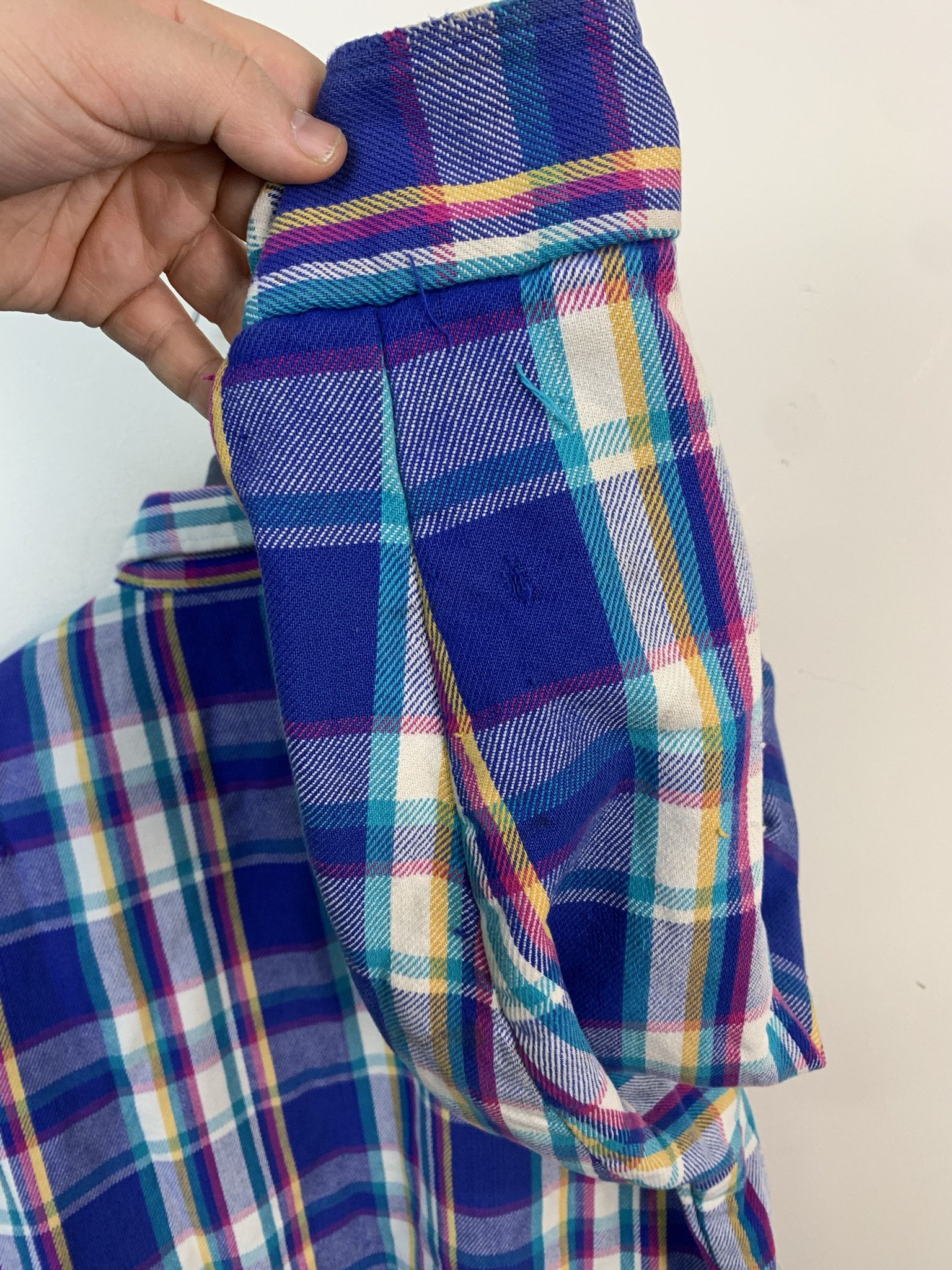Flannel Vintage Flannel 1990s Five Brother CMY Check Thick Quilted Flannel Size L Size US L / EU 52-54 / 3 - 4 Thumbnail