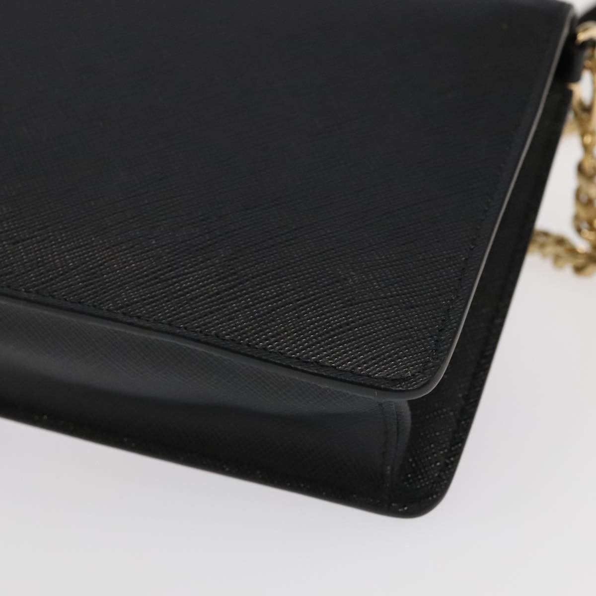 Prada Saffiano Black Leather Shoulder Bag (Pre-Owned) Size ONE SIZE - 10 Thumbnail