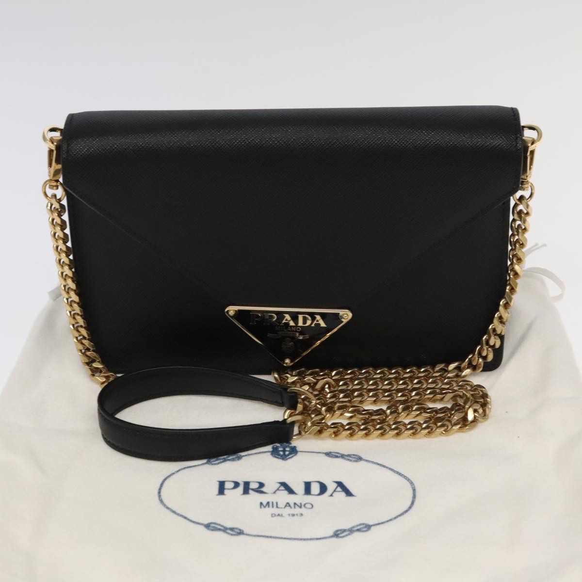 Prada Saffiano Black Leather Shoulder Bag (Pre-Owned) Size ONE SIZE - 17 Thumbnail