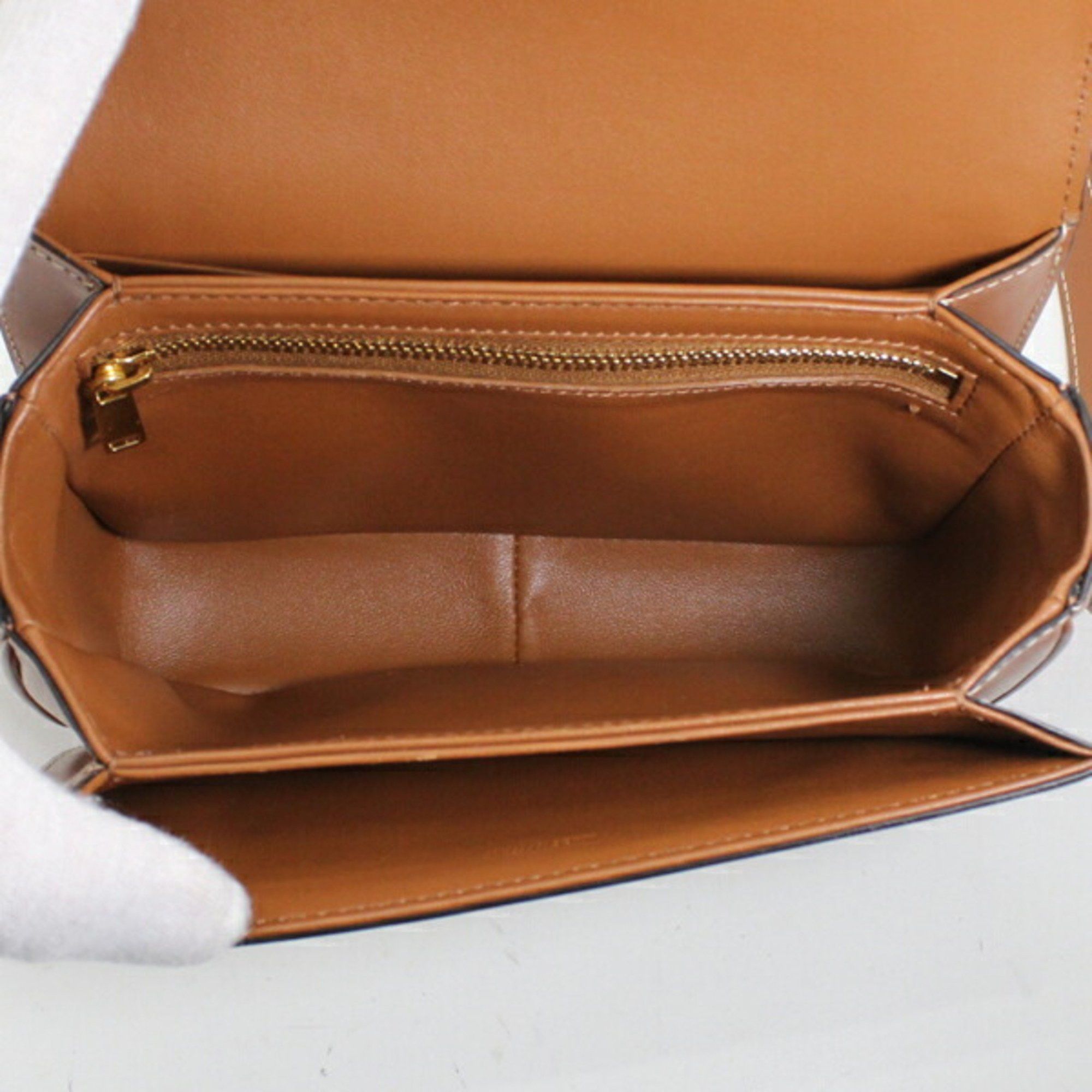 Celine Celine Shoulder Bag Teen Triomphe White 188882BZ4.01BC CELINE Calf Leather Women's Size ONE SIZE - 12 Thumbnail