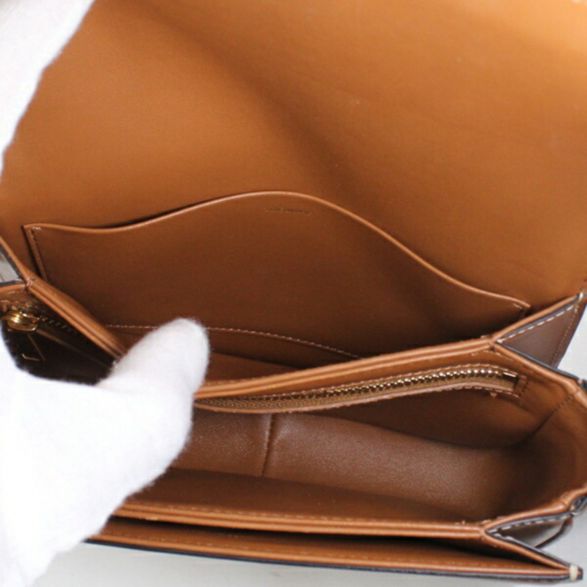 Celine Celine Shoulder Bag Teen Triomphe White 188882BZ4.01BC CELINE Calf Leather Women's Size ONE SIZE - 13 Thumbnail