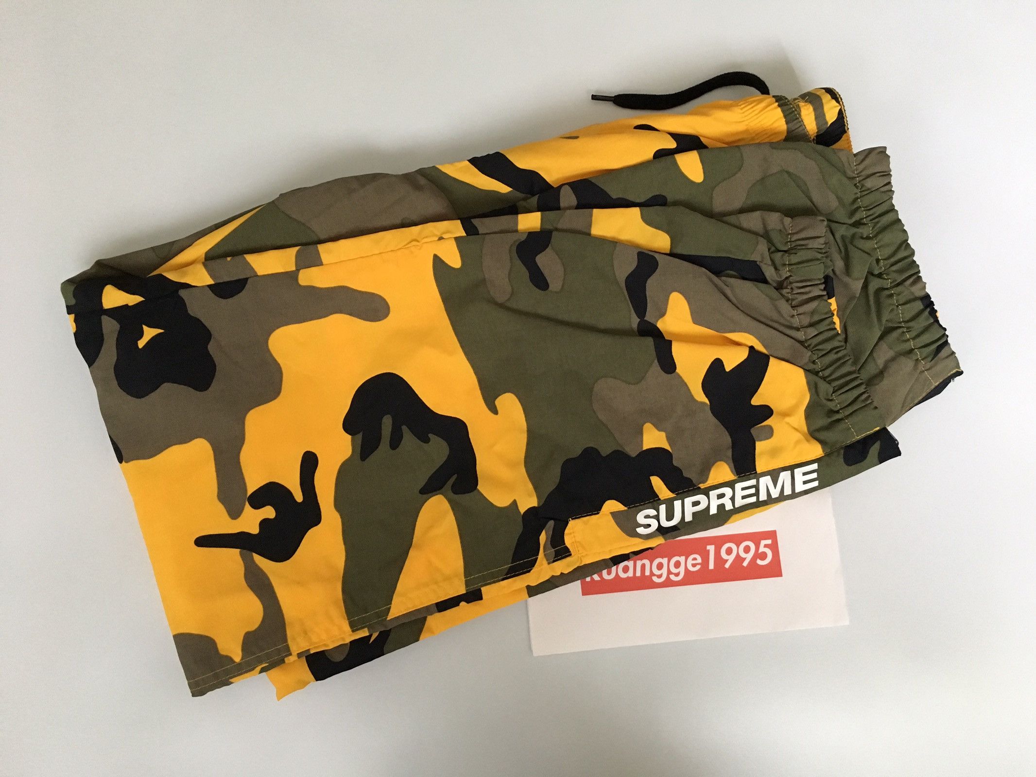 Supreme 2017fw Supreme Yellow CAMO Warm Up Pants Brooklyn Bogo Large Grailed