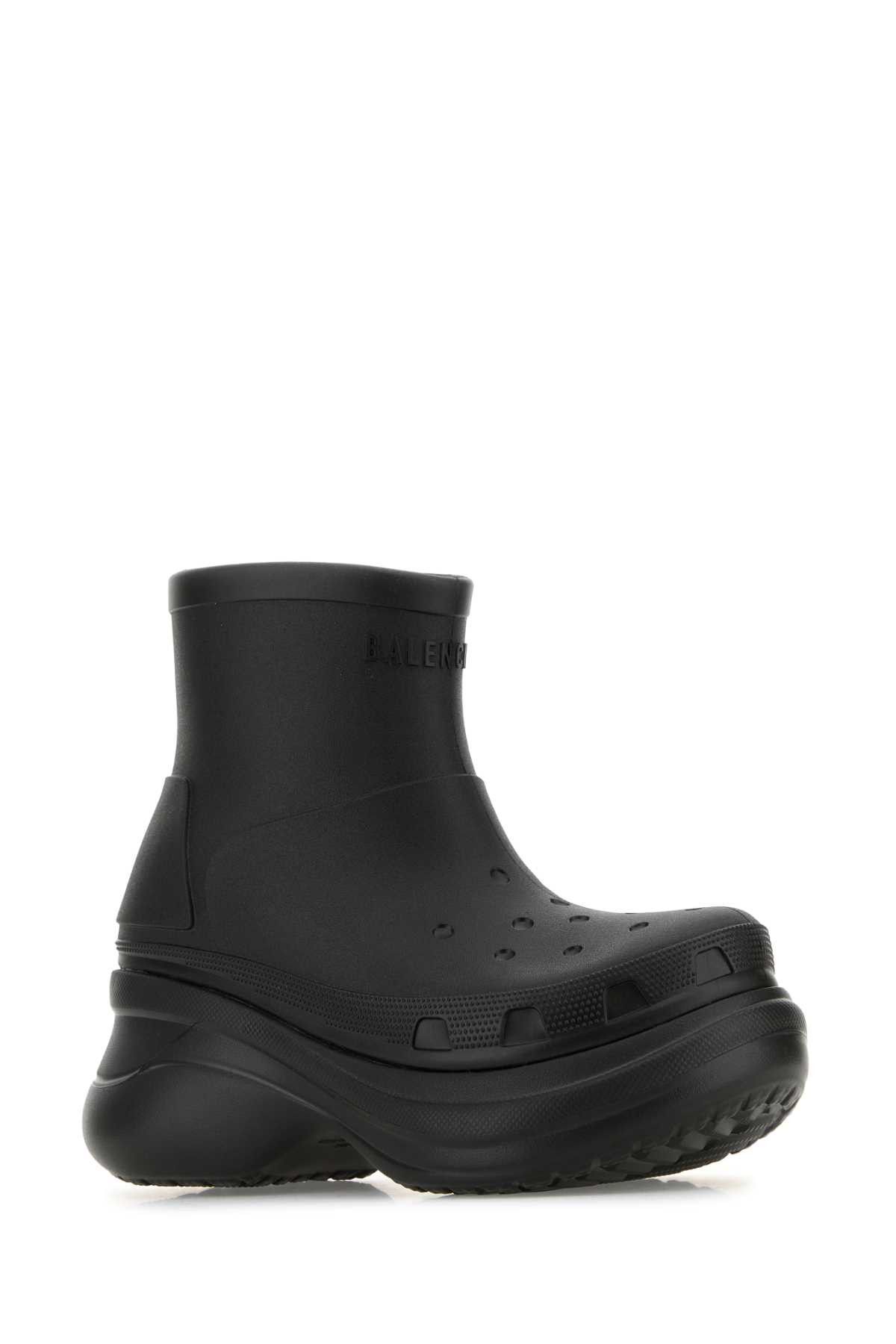 Balenciaga Black Rubber Crocs Ankle Boots Size US 8 / EU 41 - 2 Thumbnail