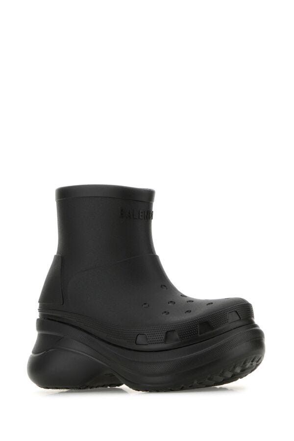 Balenciaga Black Rubber Crocs Ankle Boots Size US 8 / EU 41 - 4 Thumbnail