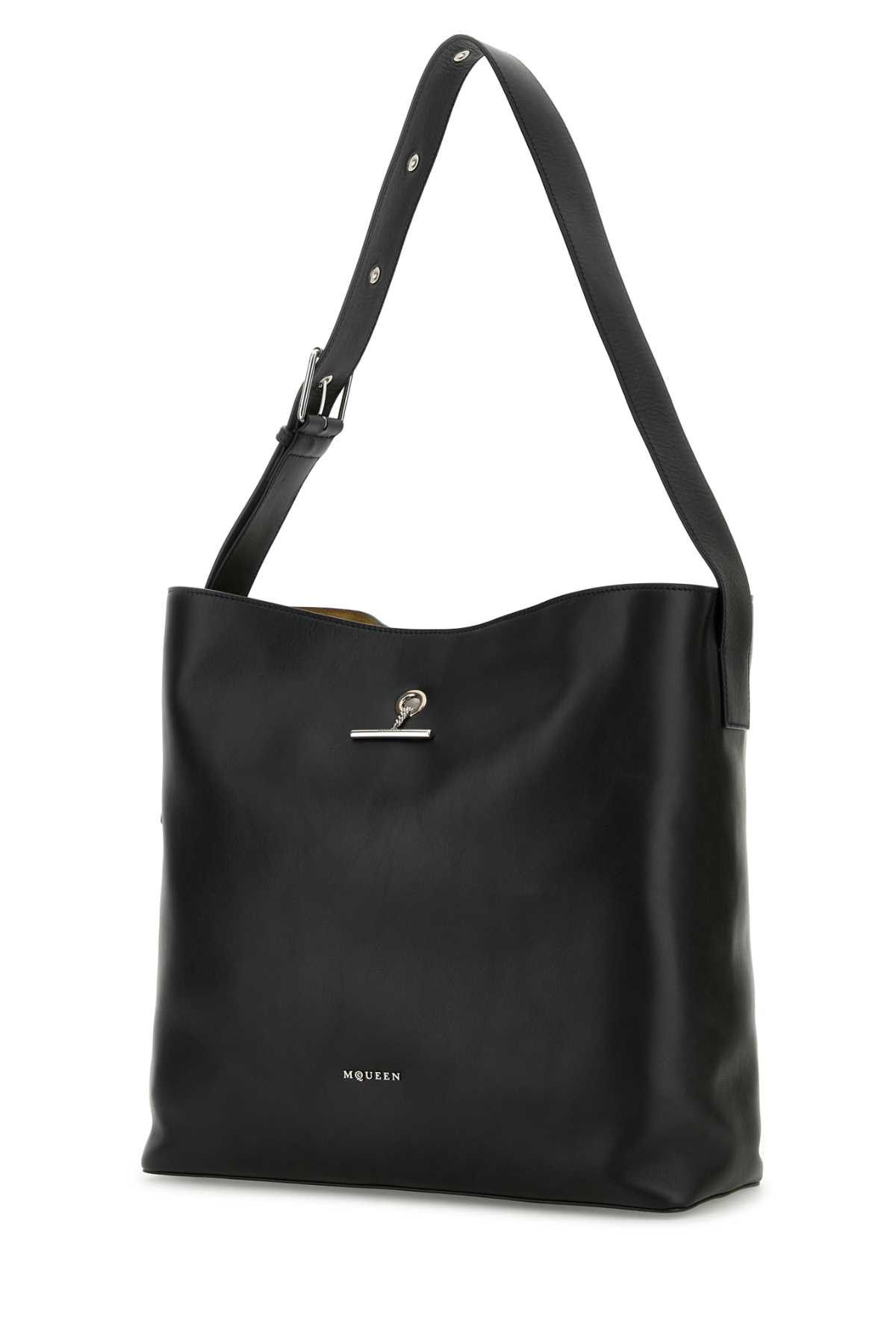 Alexander McQueen Black Leather Pendant Shopping Bag Size ONE SIZE - 2 Thumbnail