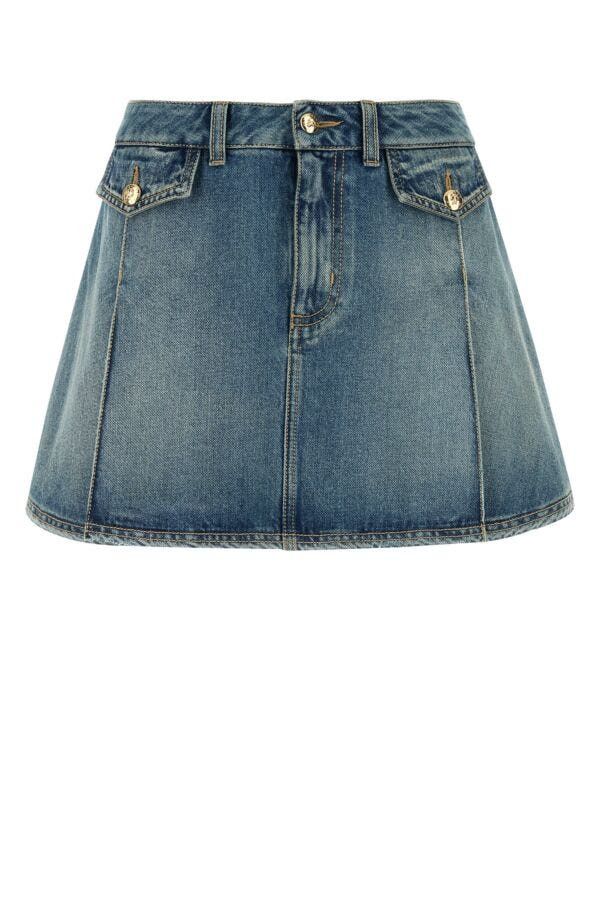 Alexander McQueen Denim Mini Skirt Size 27" / US 4 / IT 40 - 3 Thumbnail