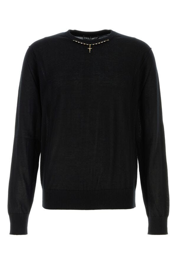 Dolce & Gabbana Black Cashmere Sweater Size US L / EU 52-54 / 3 - 3 Thumbnail