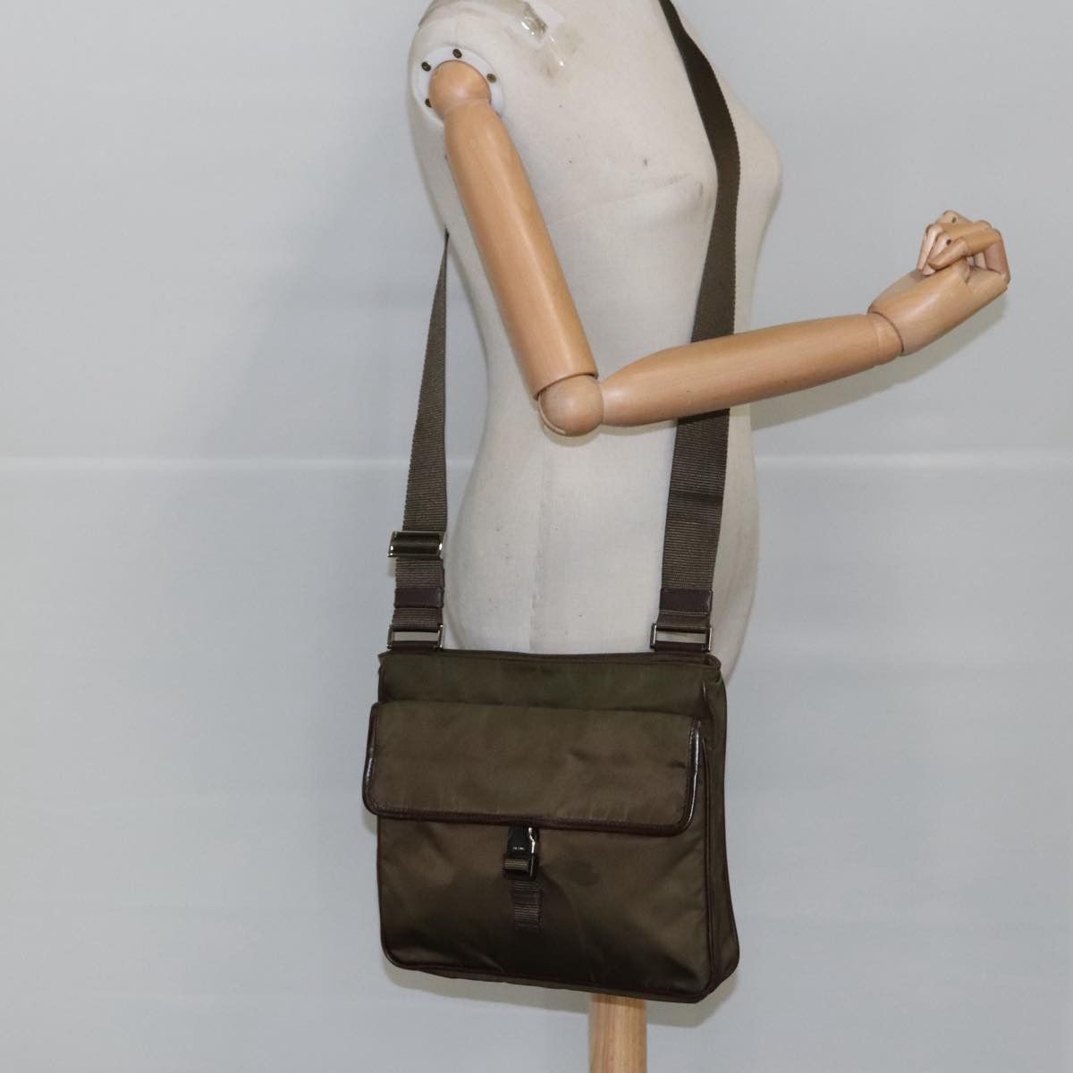 Prada Tessuto Brown Synthetic Shoulder Bag (Pre-Owned) Size ONE SIZE - 11 Thumbnail