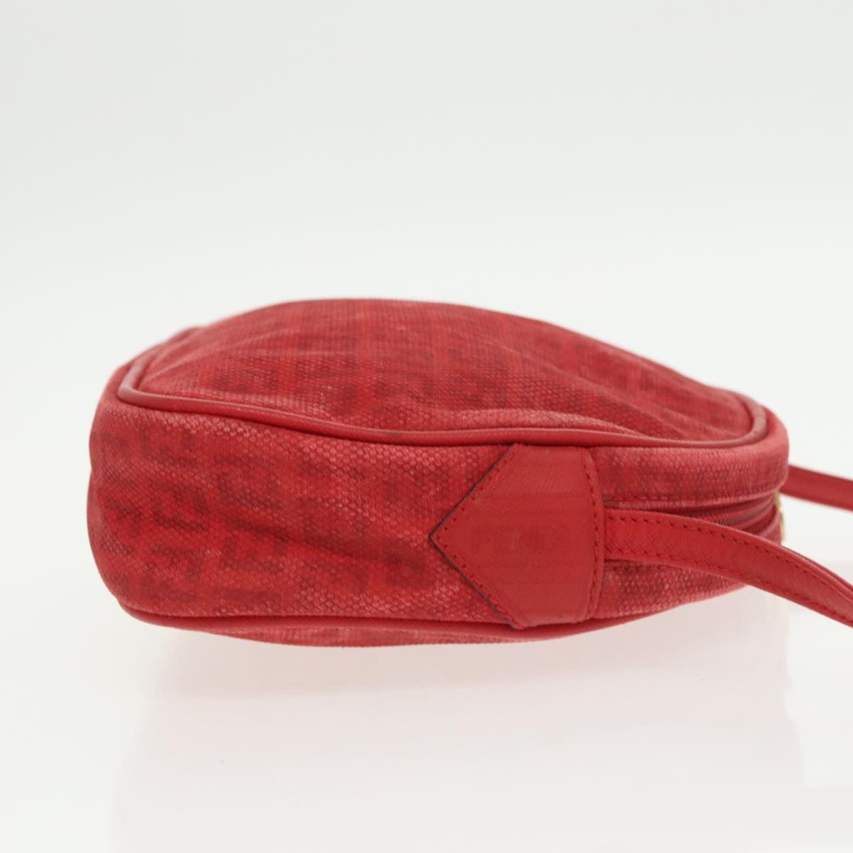 Fendi Zucchino Red Canvas Shoulder Bag (Pre-Owned) Size ONE SIZE - 3 Thumbnail