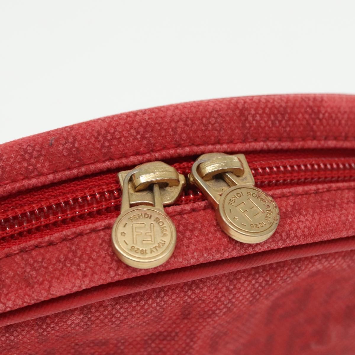 Fendi Zucchino Red Canvas Shoulder Bag (Pre-Owned) Size ONE SIZE - 7 Thumbnail