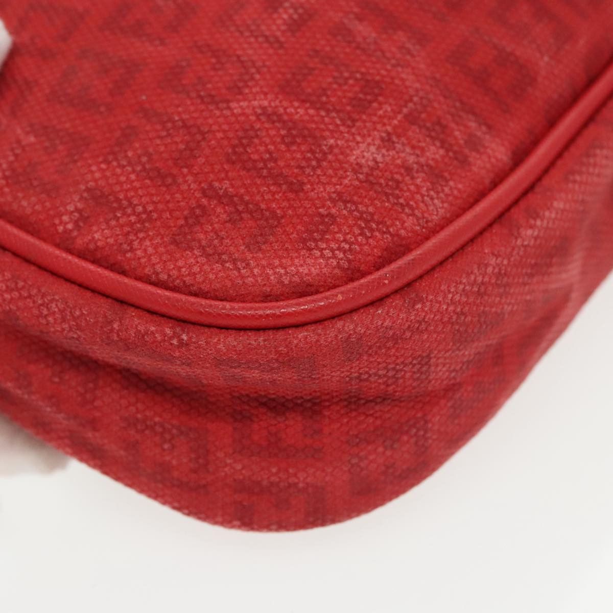 Fendi Zucchino Red Canvas Shoulder Bag (Pre-Owned) Size ONE SIZE - 15 Thumbnail
