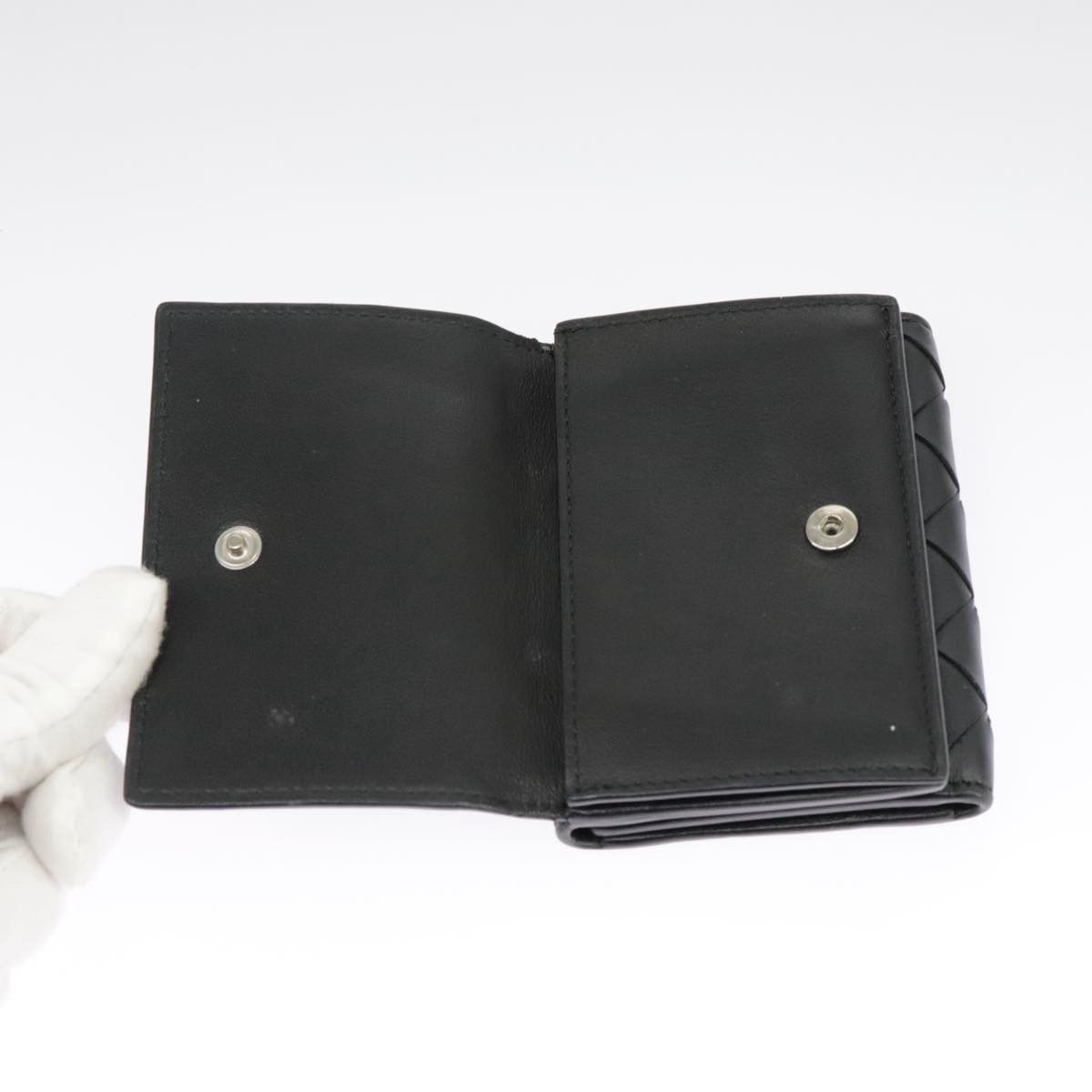 Bottega Veneta Intrecciato Black Leather Wallet (Pre-Owned) Size ONE SIZE - 16 Thumbnail