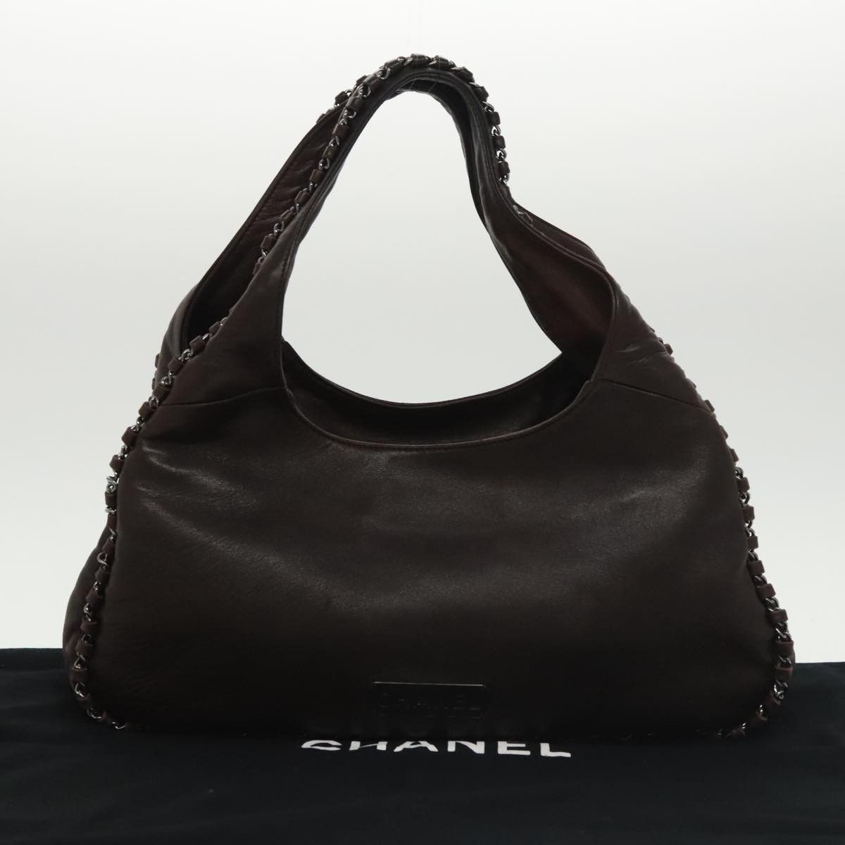 Chanel Hobo Brown Leather Handbag (Pre-Owned) Size ONE SIZE - 11 Thumbnail