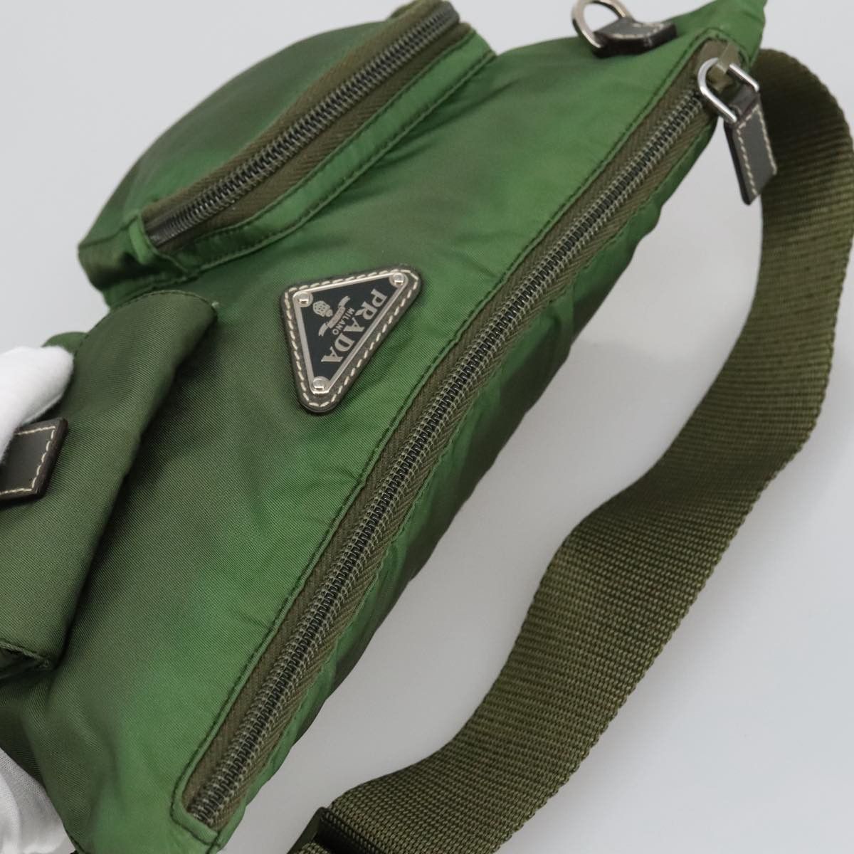 Prada Tessuto Khaki Synthetic Shoulder Bag (Pre-Owned) Size ONE SIZE - 4 Thumbnail