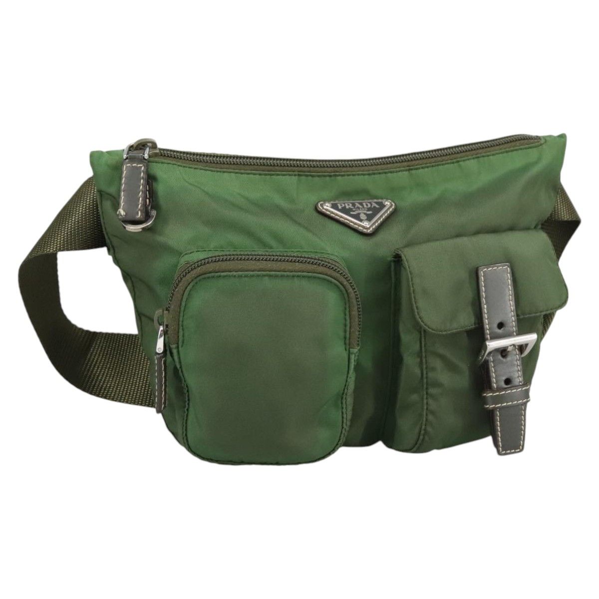 Prada Tessuto Khaki Synthetic Shoulder Bag (Pre-Owned) Size ONE SIZE - 12 Thumbnail