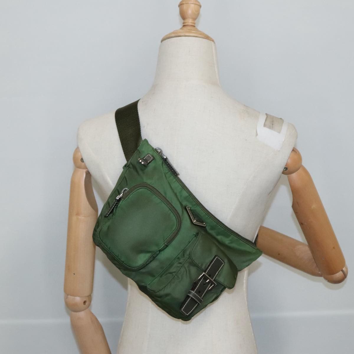 Prada Tessuto Khaki Synthetic Shoulder Bag (Pre-Owned) Size ONE SIZE - 11 Thumbnail