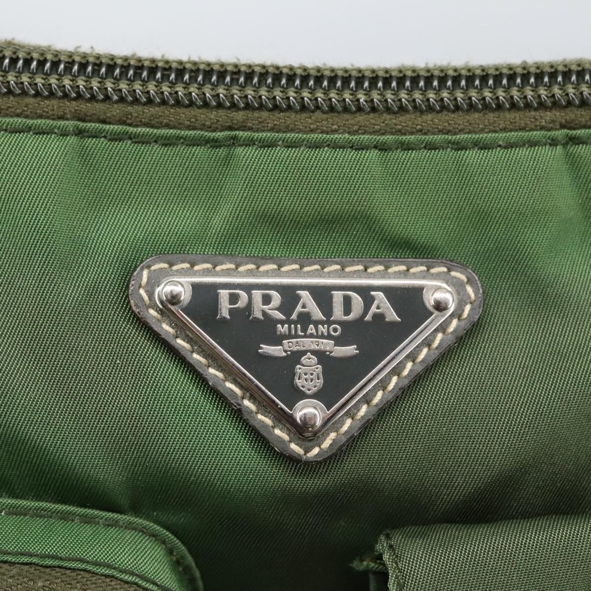 Prada Tessuto Khaki Synthetic Shoulder Bag (Pre-Owned) Size ONE SIZE - 19 Thumbnail