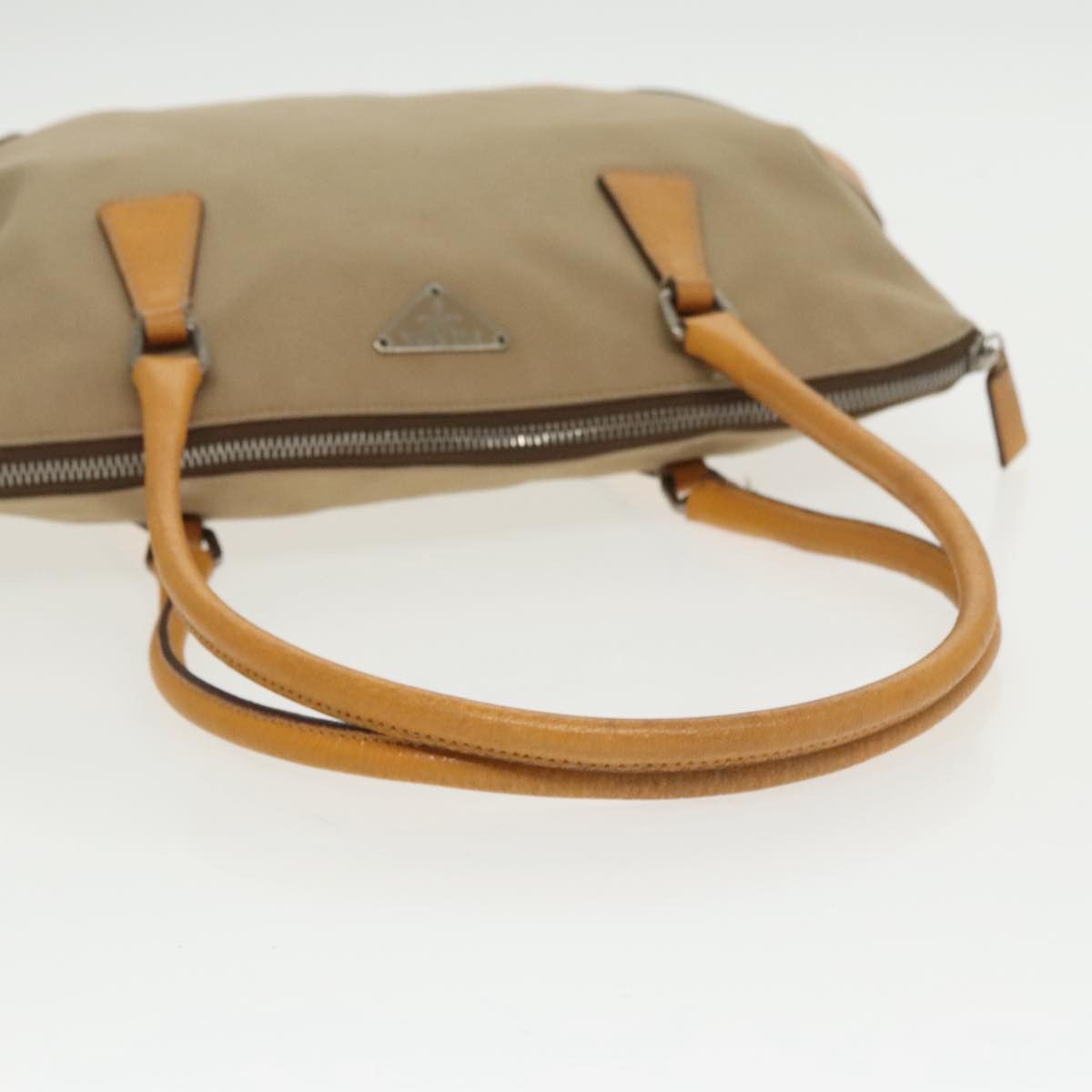 Prada Beige Canvas Handbag (Pre-Owned) Size ONE SIZE - 4 Thumbnail