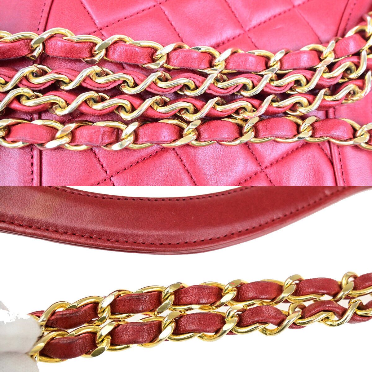 Chanel Cabas Red Leather Handbag (Pre-Owned) Size ONE SIZE - 13 Thumbnail