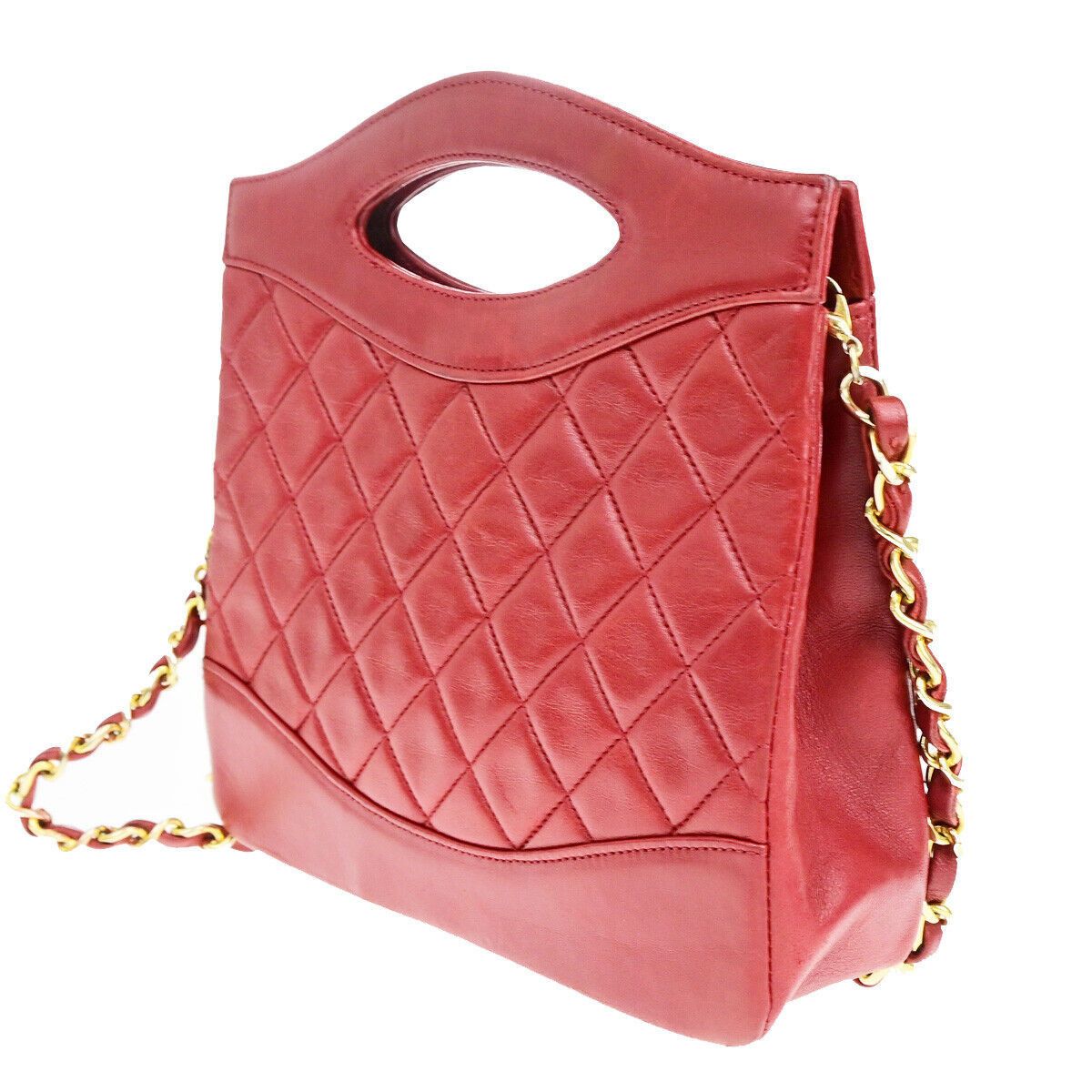 Chanel Cabas Red Leather Handbag (Pre-Owned) Size ONE SIZE - 12 Thumbnail