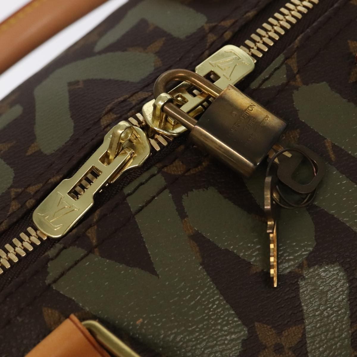 Louis Vuitton Keepall 50 Khaki Canvas Travel Bag (Pre-Owned) Size ONE SIZE - 15 Thumbnail