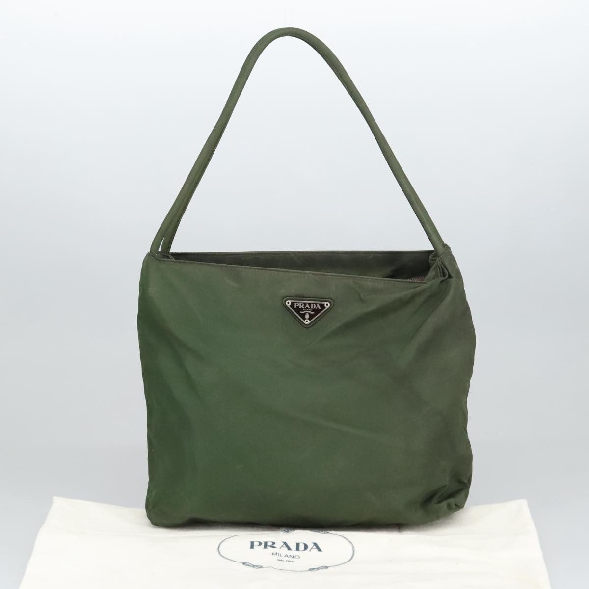 Prada Tessuto Khaki Canvas Handbag (Pre-Owned) Size ONE SIZE - 11 Thumbnail